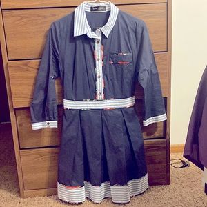 Women’s linen dress with built-in slip